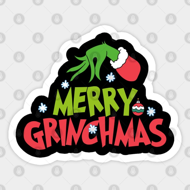 Merry Grinchmas Sticker by Little Forest Art